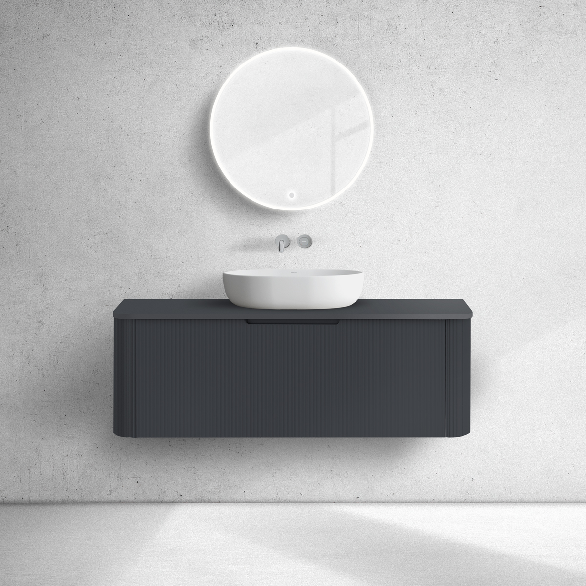 Oltens Hamnes szafka 120 cm podumywalkowa wisząca z blatem czarny mat 68677300 - Wysyłka w 24h