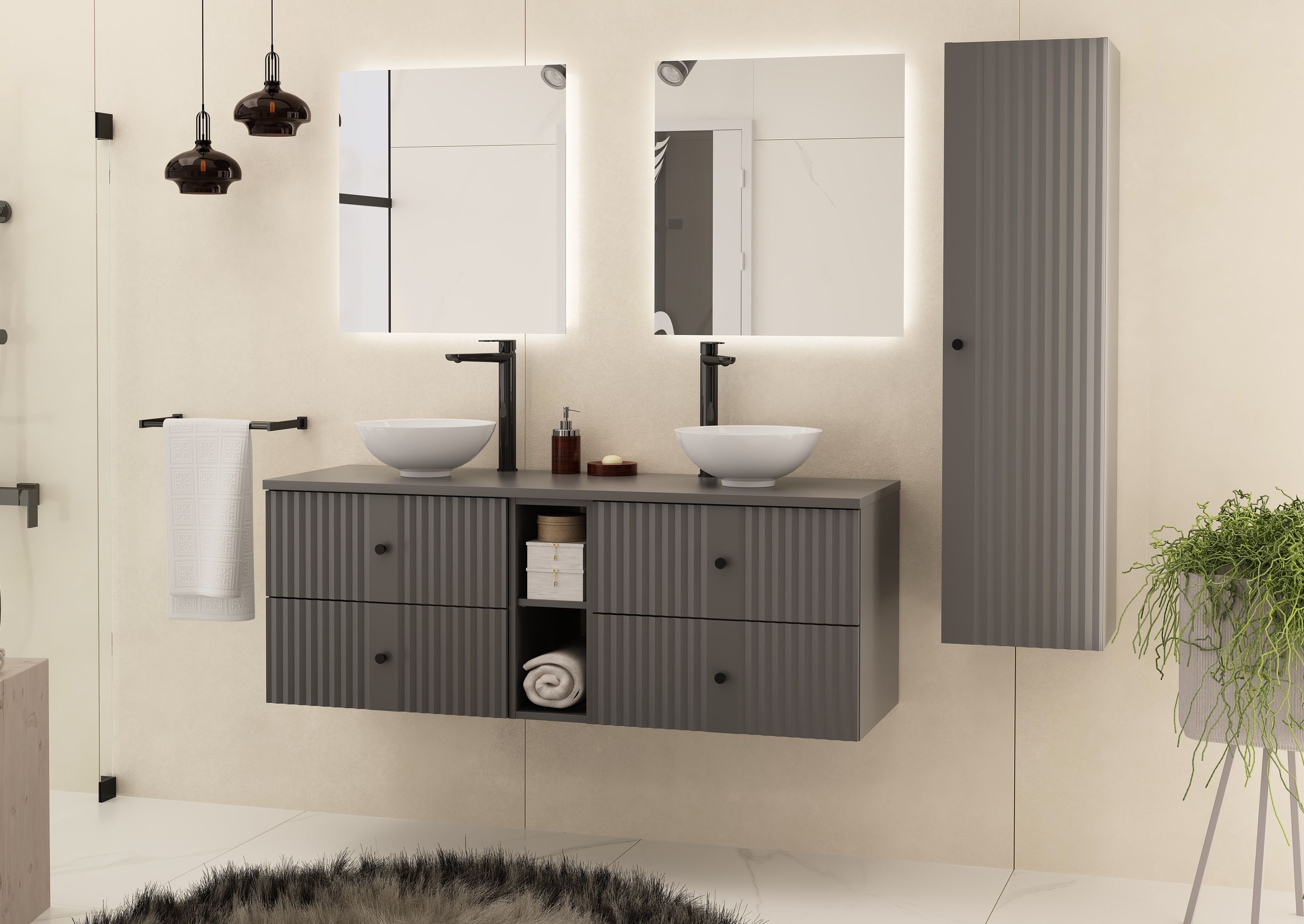 Megstyl szafka 20x50 cm szary 2065