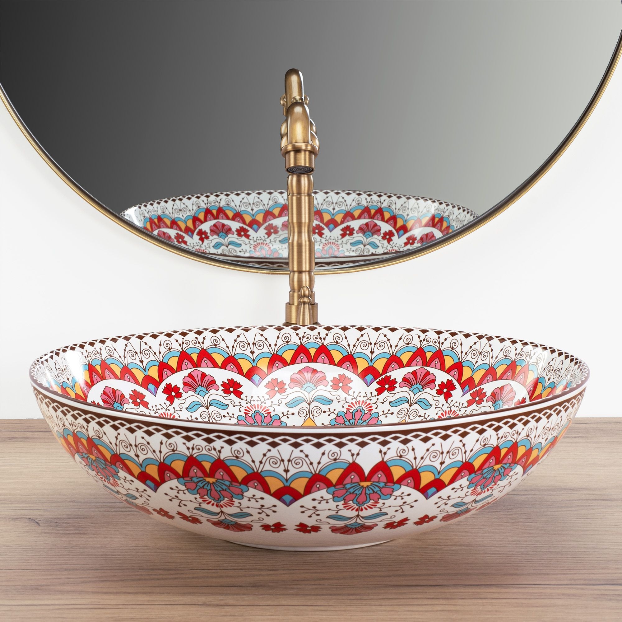 Rea Peru umywalka 42x42 cm okrągła nablatowa REA-U6031