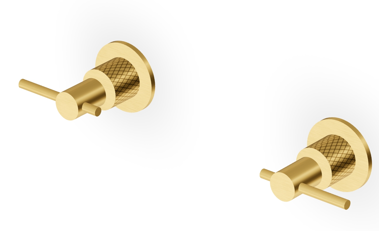 Zucchetti Helm bateria prysznicowa podtynkowa złoto szczotkowane/radełkowanie ukośne ZHL738.XP41G3