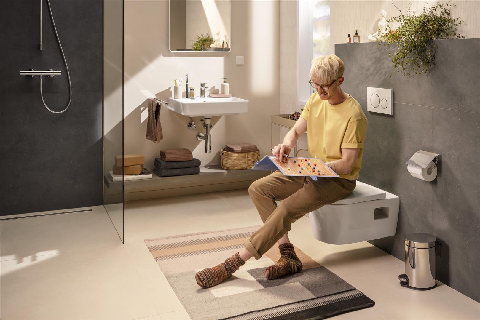 Hansgrohe Ecostat bateria prysznicowa ścienna termostatyczna biały mat 13116700