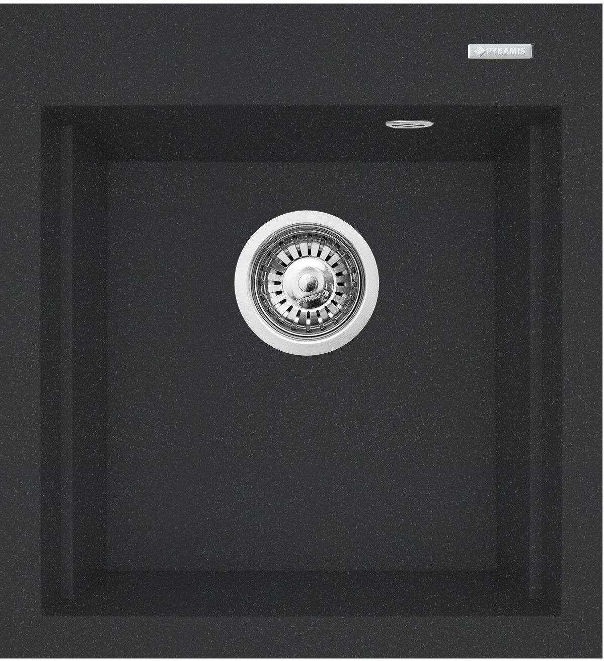 Pyramis Siros zlewozmywak granitowy 47x51,5 cm czarny 070084301