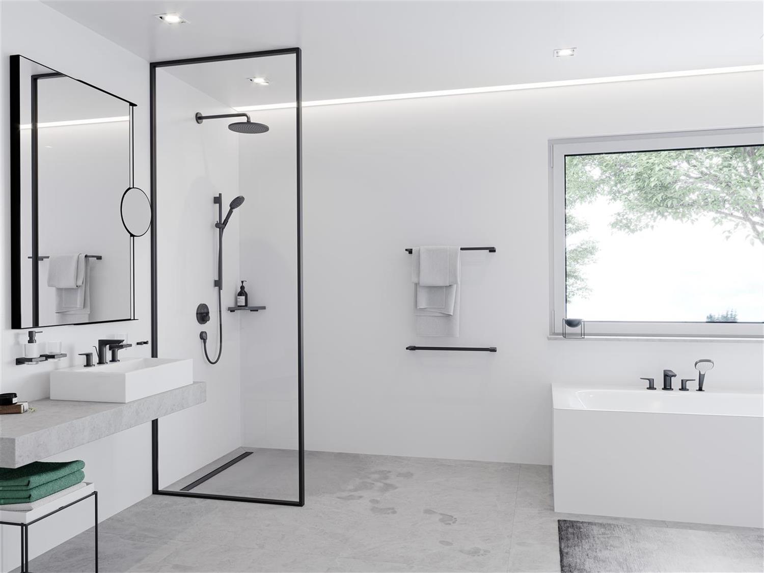 Hansgrohe Talis E bateria umywalkowa stojąca czarny mat 71733670