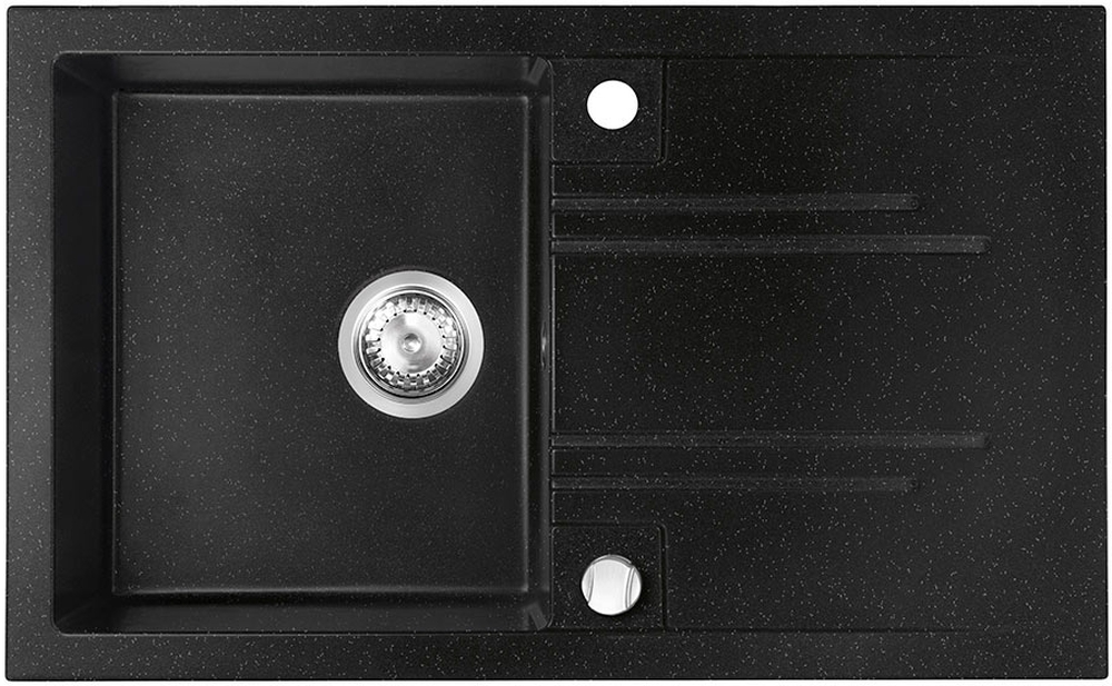Ferro Mezzo II zlewozmywak granitowy 78x48 cm grafit shine DRGM48/78HA