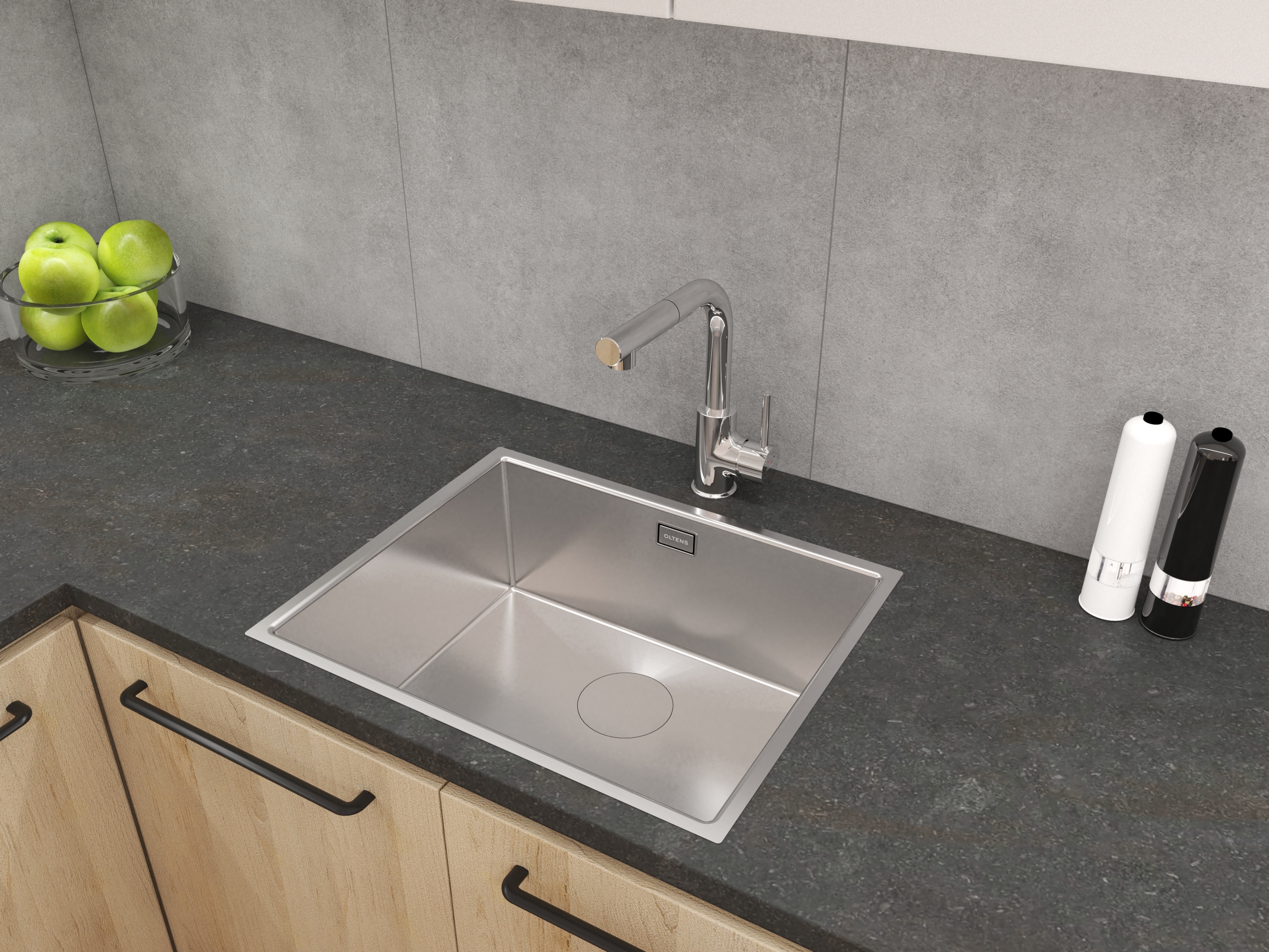 Oltens Hydda zlewozmywak stalowy 54x44 cm 1 komorowy stal szlachetna polerowana 71104100 - Wysyłka w 24h