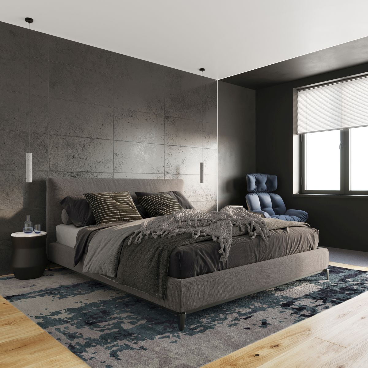 Sollux Lighting Luvo lampa wisząca 1x40W beton/czarna SL.0653