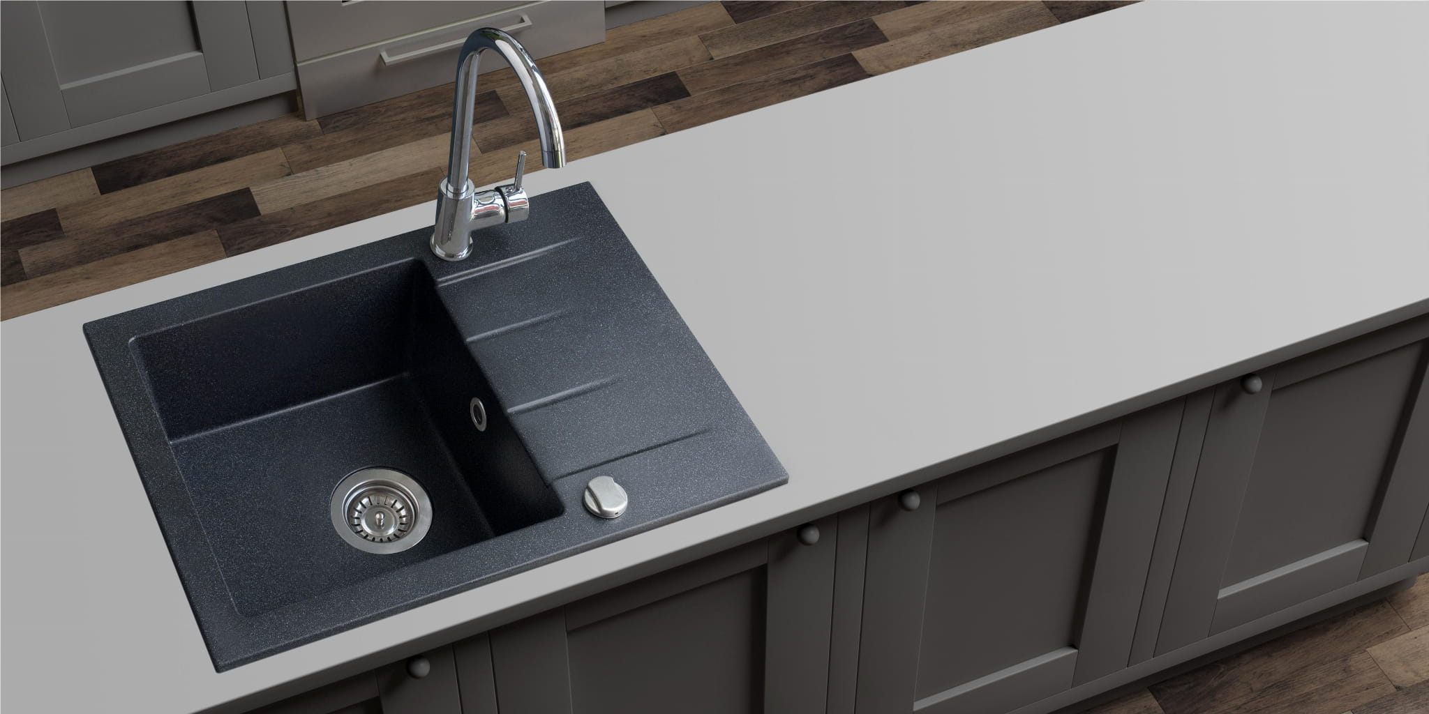 iceBerg Focus zlewozmywak granitowy 58x44 cm onyx ZFS1411A