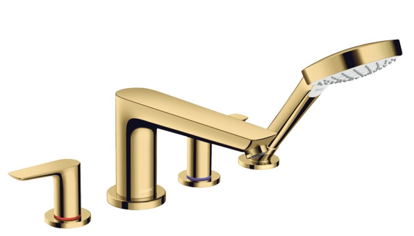 Hansgrohe Talis E bateria wannowo-prysznicowa 4-otworowa złoty optyczny polerowany 71748990