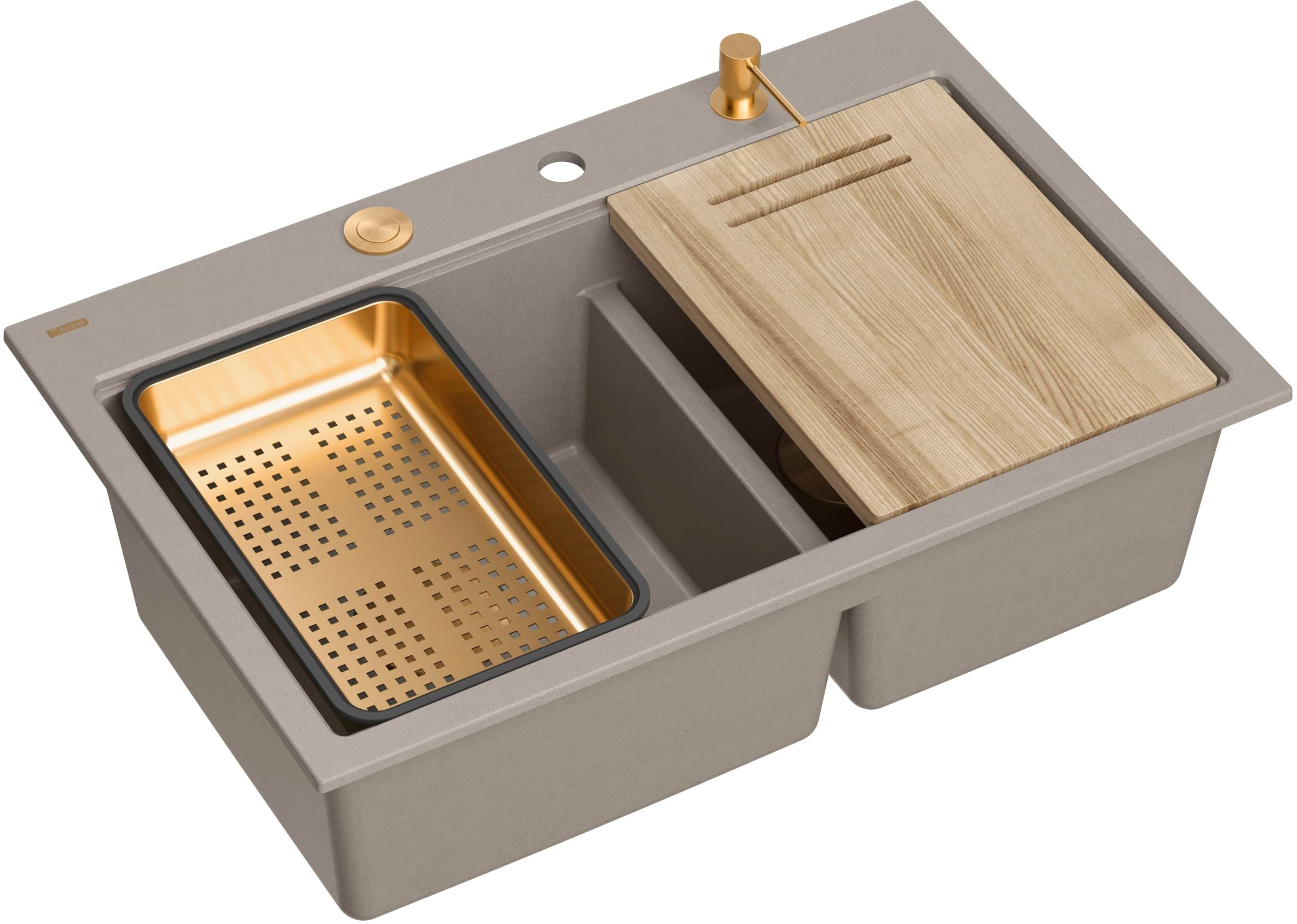 Quadron Marc 120 zlewozmywak GraniteQ 76x50 cm beżowy HQC7650U4_PVDC1