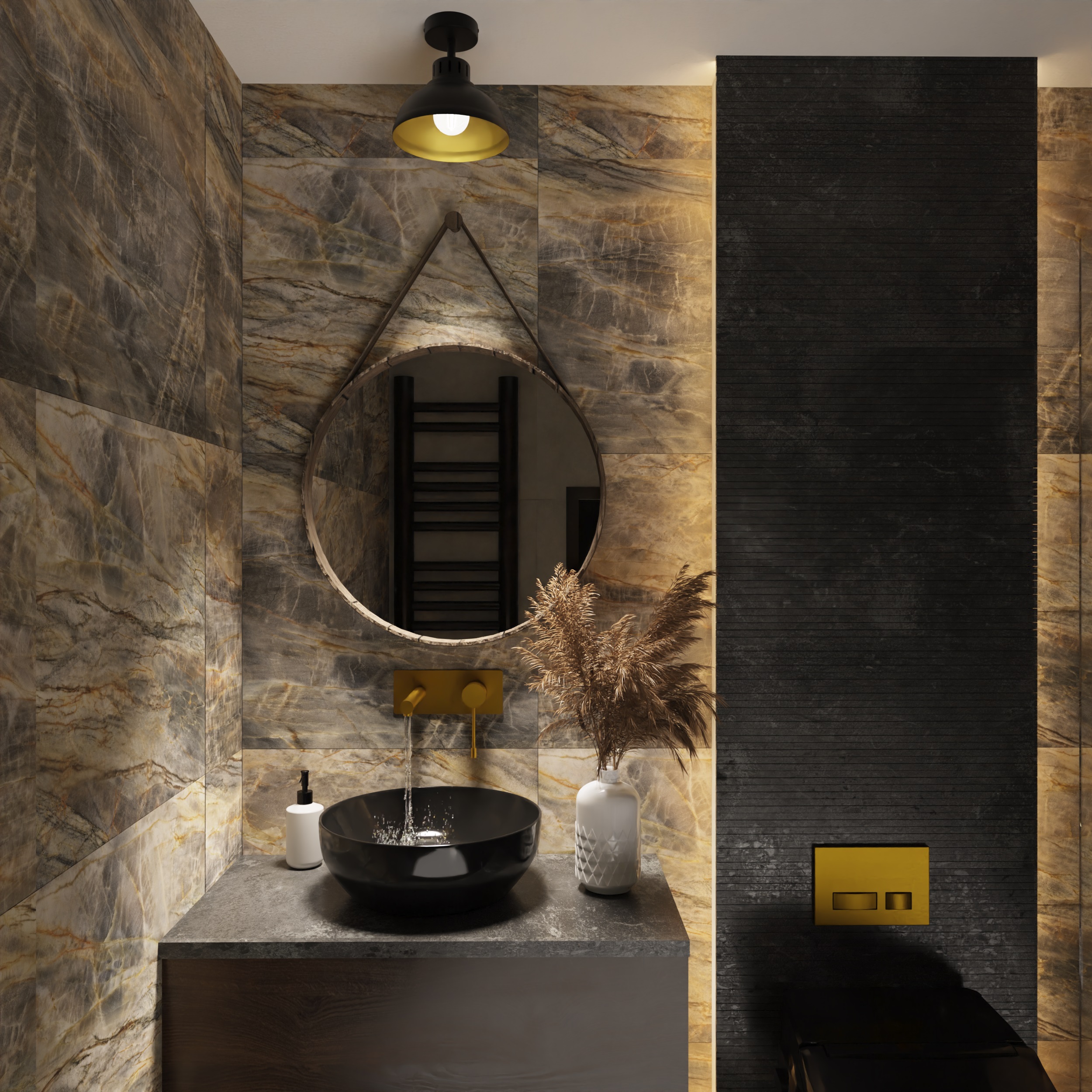 Luminex Sven lampa podsufitowa 1x60W czarny/złoty 9115