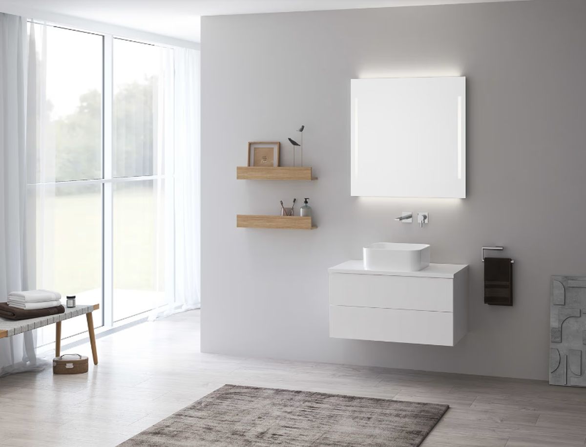 Kronenbach Sun lustro 60x70 cm prostokątne z oświetleniem srebrny US607082KBSNLEDN