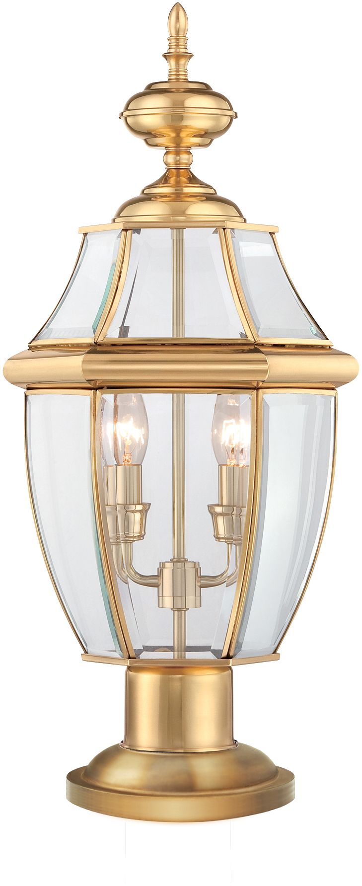 Elstead Lighting Newbury lampa stojąca zewnętrzna 2x60 W lakierowany polerowany mosiądz QZ-NEWBURY3-L-PB