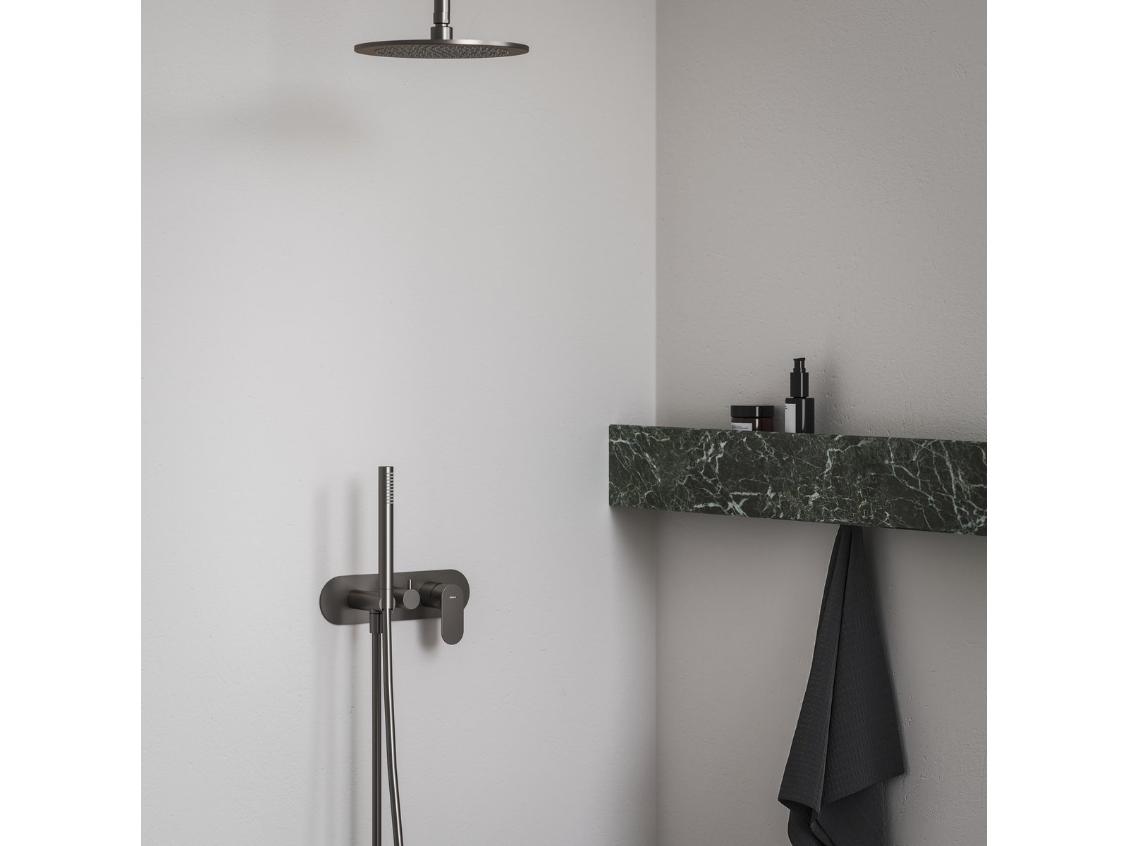 Ravak Eleganta bateria wannowo-prysznicowa podtynkowa grafit szczotkowany X070337