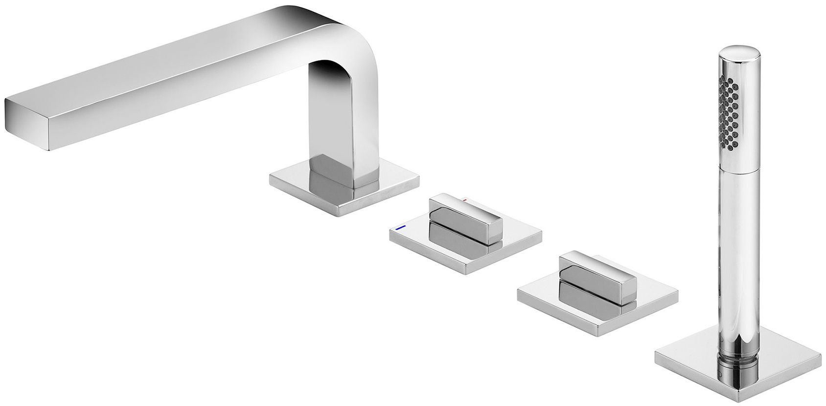 Keuco Edition 11 bateria wannowo-prysznicowa nawannowa chrom-czarny szczotkowany 51130130200