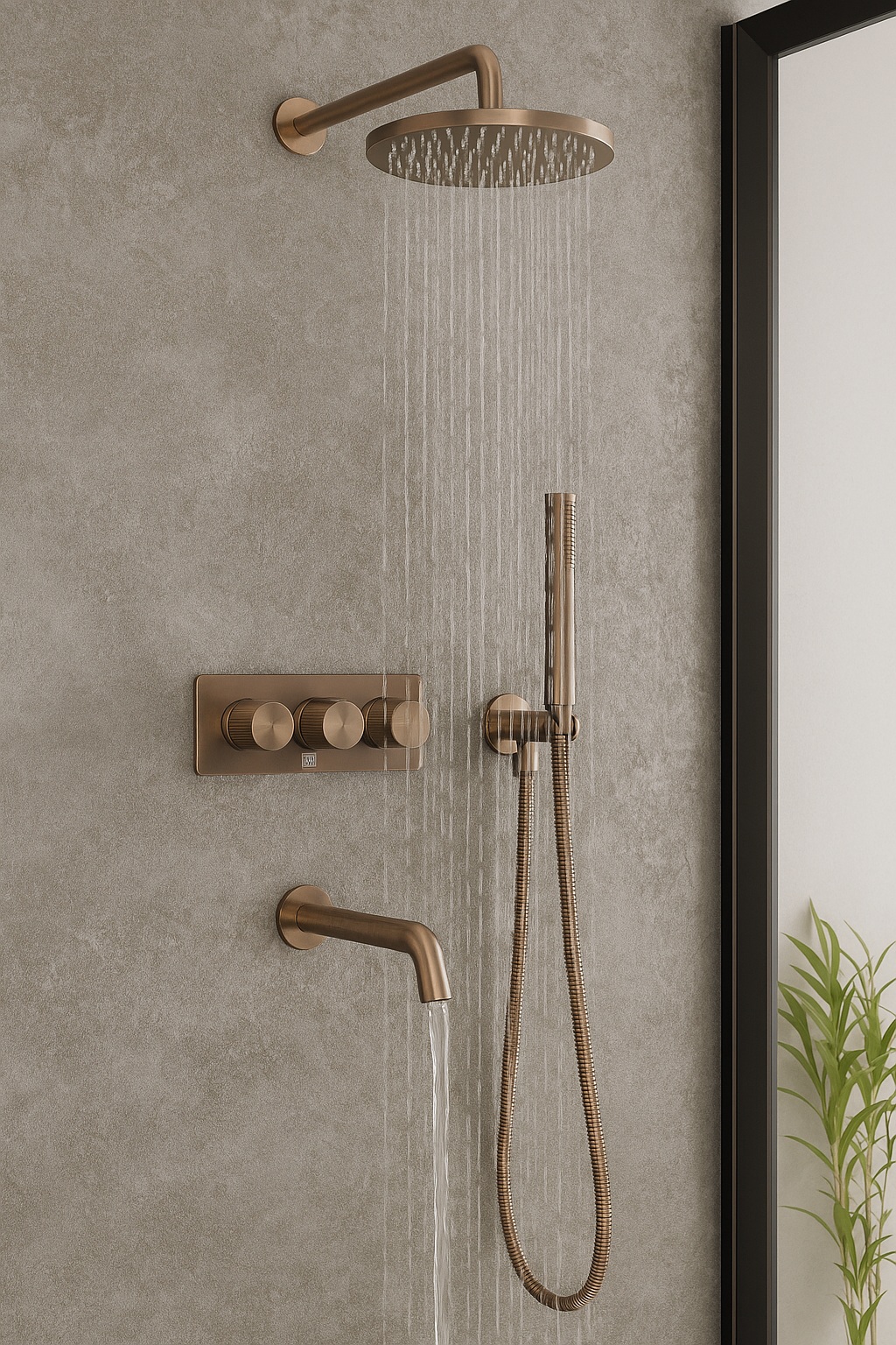 JTP Evo Termostatyczna bateria wannowo-prysznicowa podtynkowa brąz szczotkowany 61692BRZ