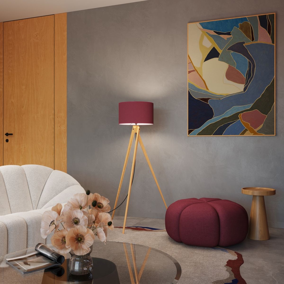 Sollux Lighting Natt lampa stojąca 1x15 W burgund SL.1907