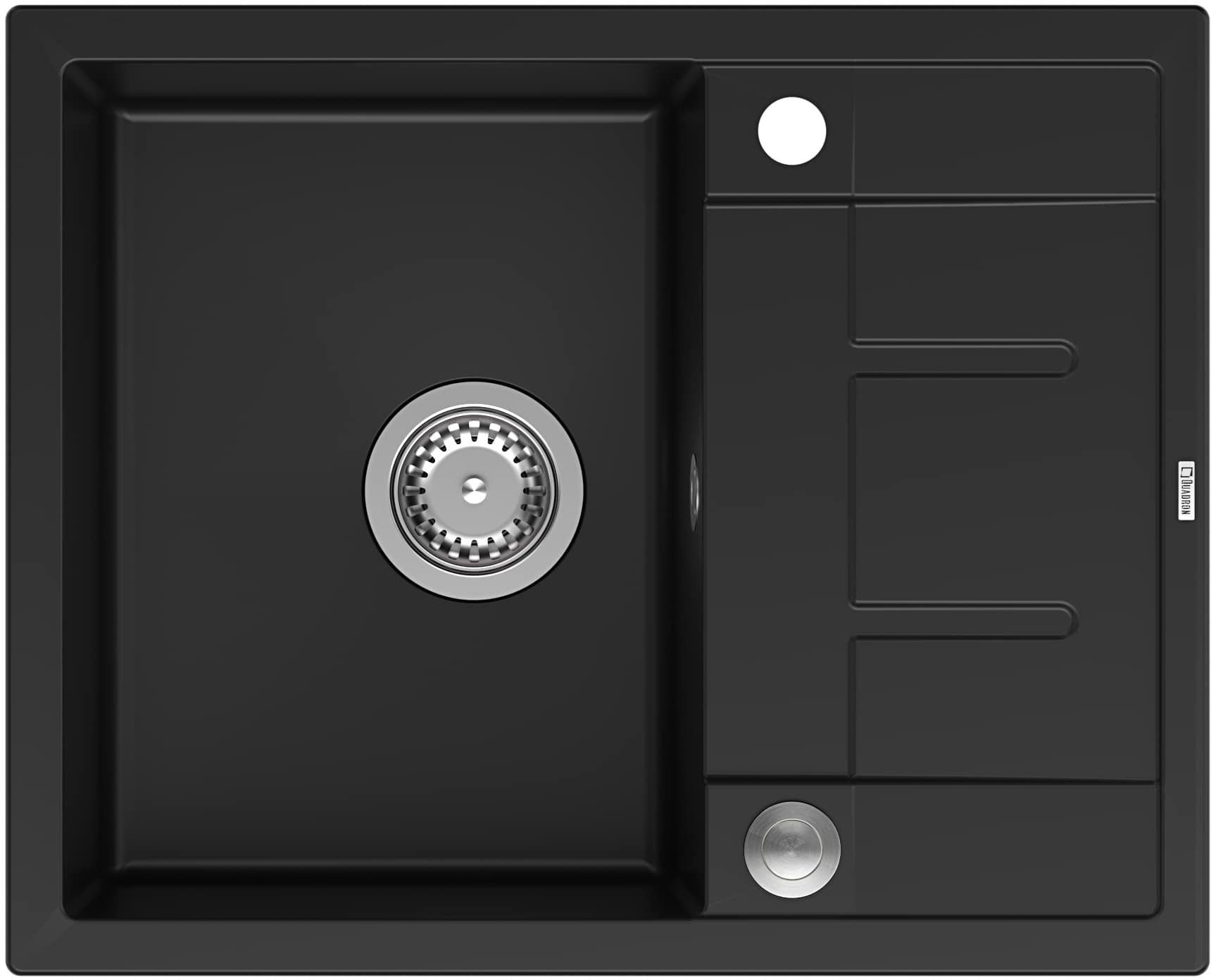 Quadron Morgan 116 zlewozmywak 62x50 cm wpuszczany GraniteQ pure carbon/stal HB8210U7-BS_P2O