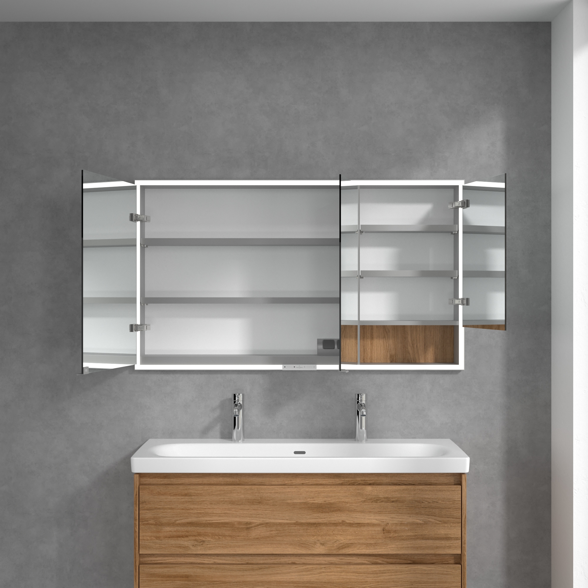 Villeroy & Boch My View+ szafka 130x16,8x75 cm z lustrem do zabudowy Oak Kansas A48213RH