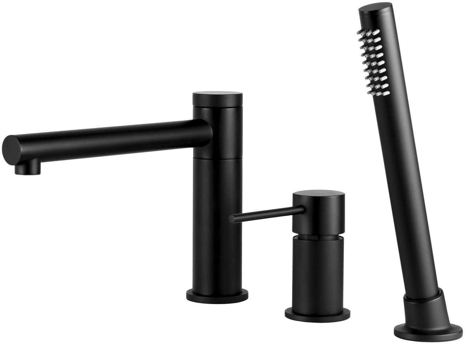 Corsan Lugo bateria wannowo-prysznicowa 3-otworowa czarny półmat CMB7542BL