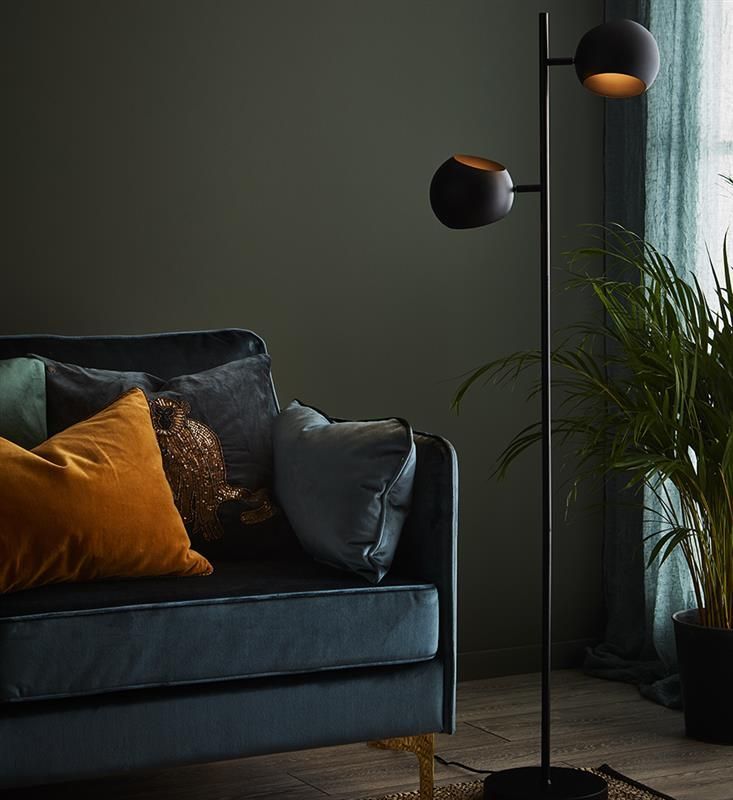 Markslöjd Edgar lampa stojąca 2x40 W czarna 107741