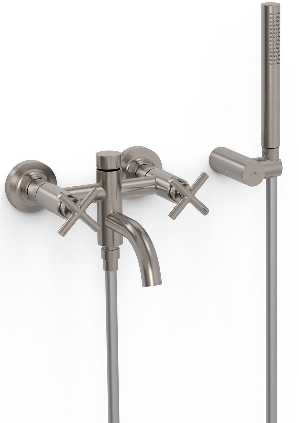 Tres Mont Blanc bateria wannowo-prysznicowa ścienna stal 28317601AC