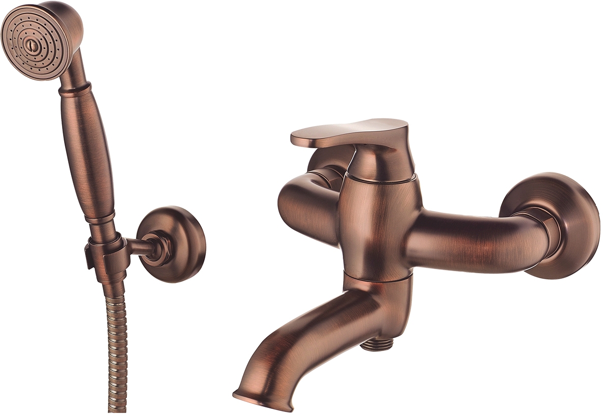 Omnires Art Deco bateria wannowo-prysznicowa ścienna miedź antyczna AD5131ORB