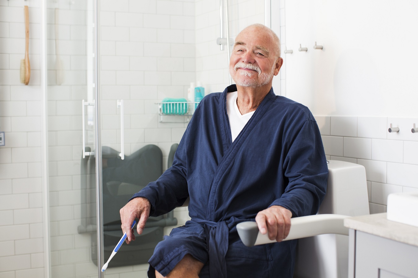 Etac Rex poręcz 60 cm ułatwiająca korzystanie z toalety biała 81705010