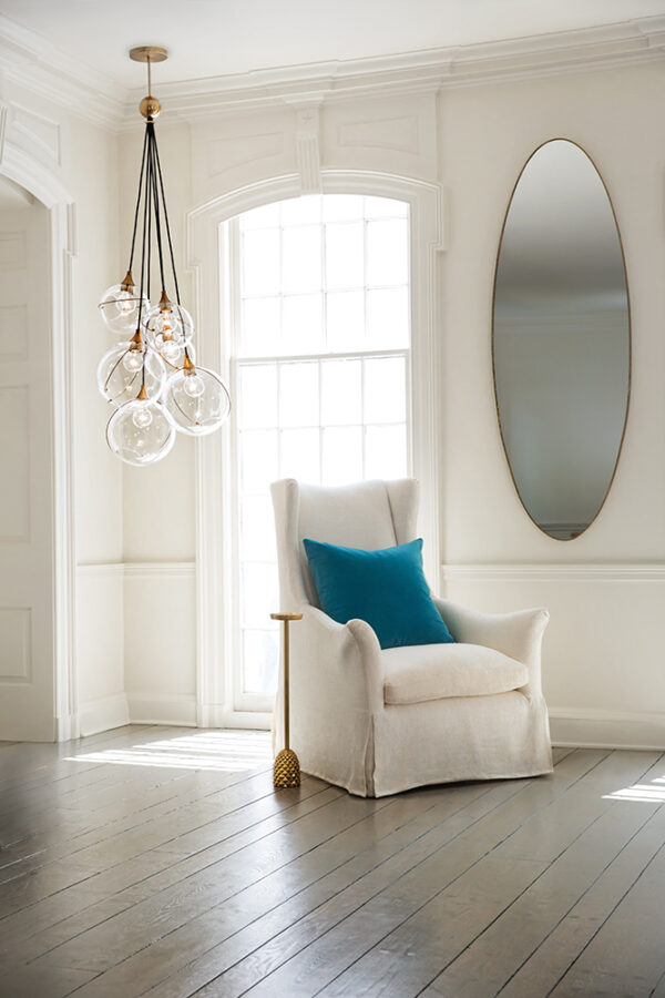 Quintiesse Skye lampa wisząca 6x60 W stary mosiądz-przezroczysta QN-SKYE-6P