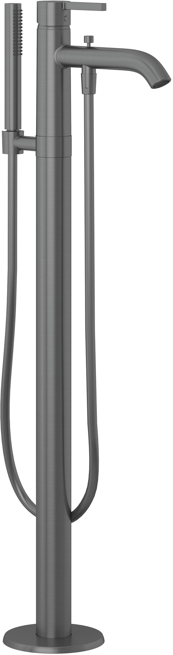 Kludi Nova Fonte Pura bateria wannowo-prysznicowa wolnostojąca czarny szczotkowany 38590N215