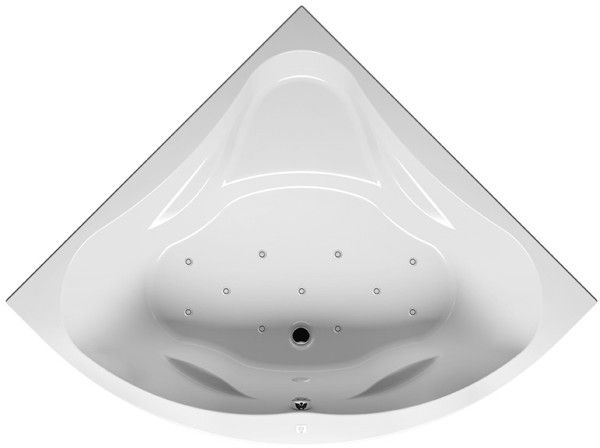 Riho Neo wanna narożna 150x150 cm z hydromasażem AIR prawa biała B077003005