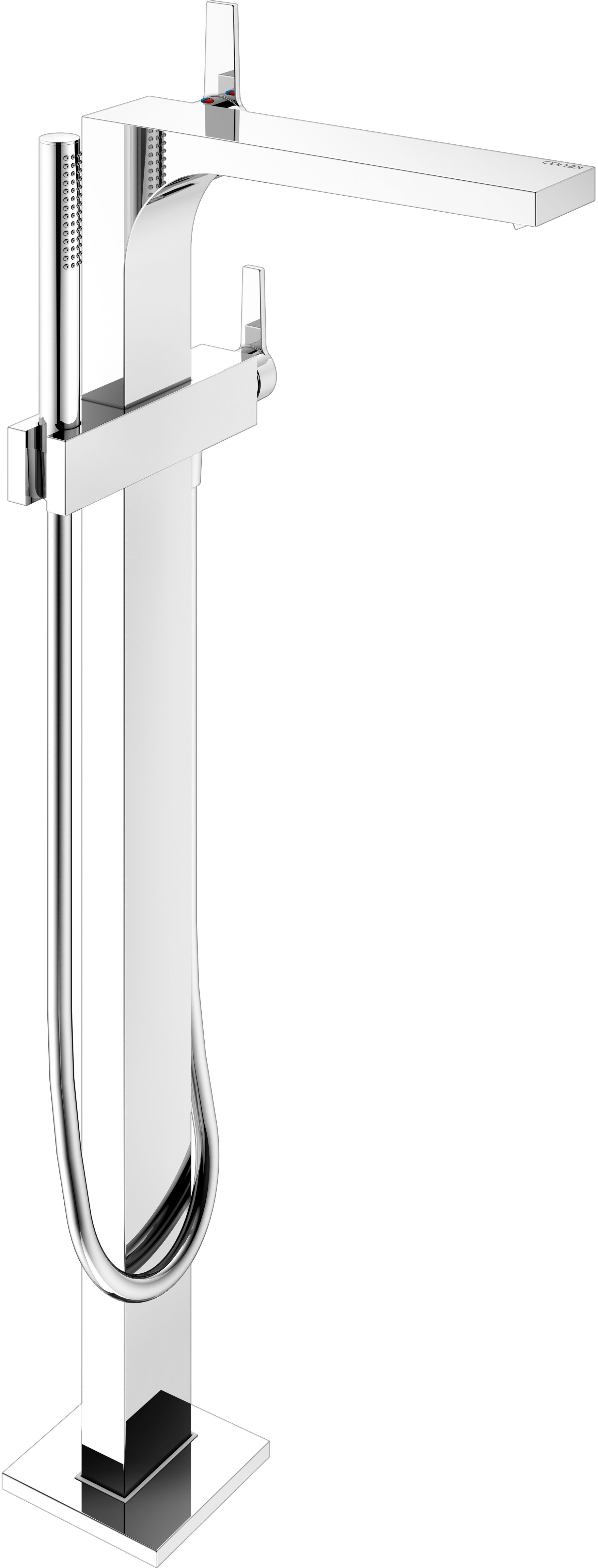 Keuco Edition 11 bateria wannowo-prysznicowa wolnostojąca chrom-czarny szczotkowany 51127130100