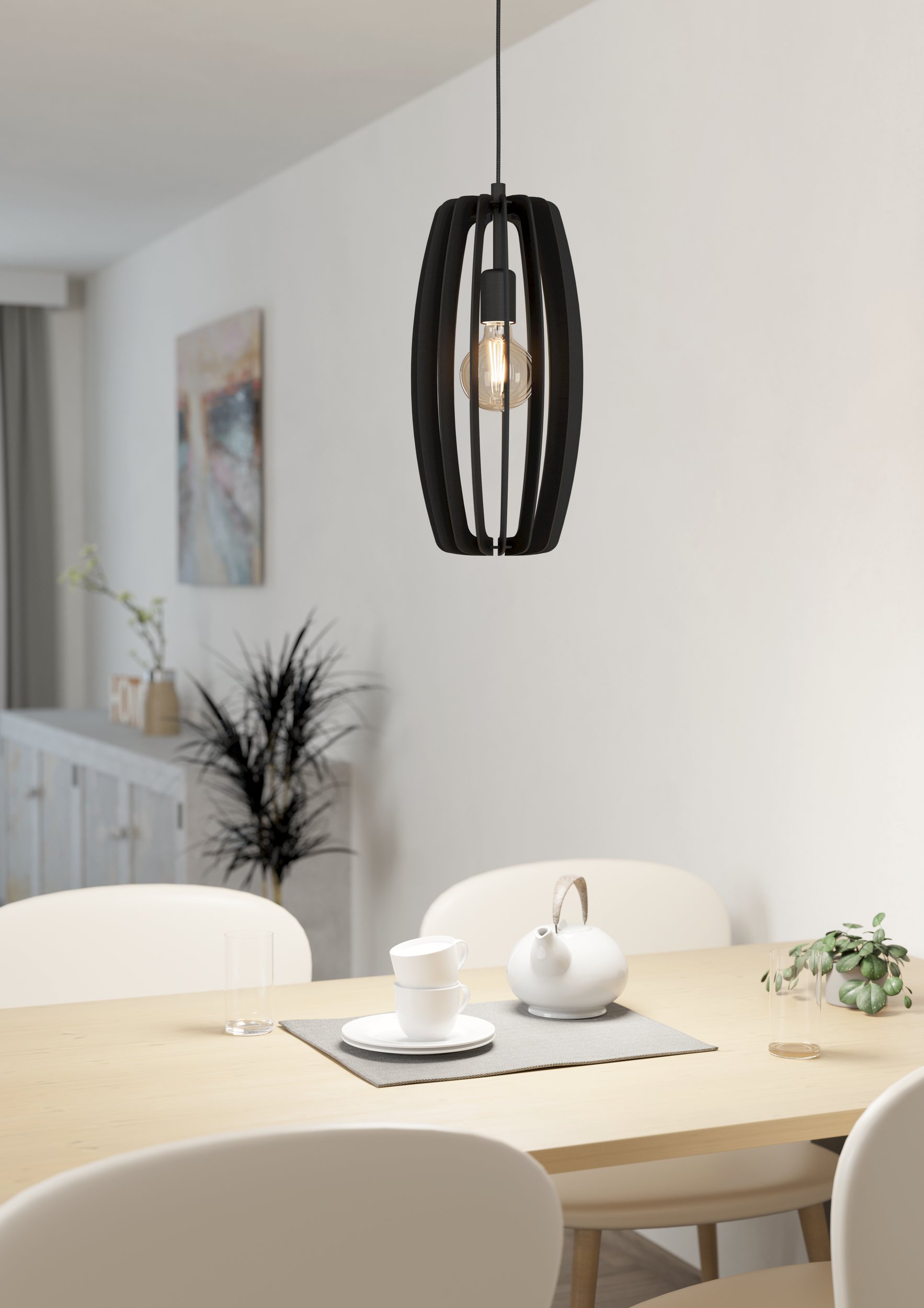 Eglo Bajazzara lampa wisząca 1x40 W czarna 900504