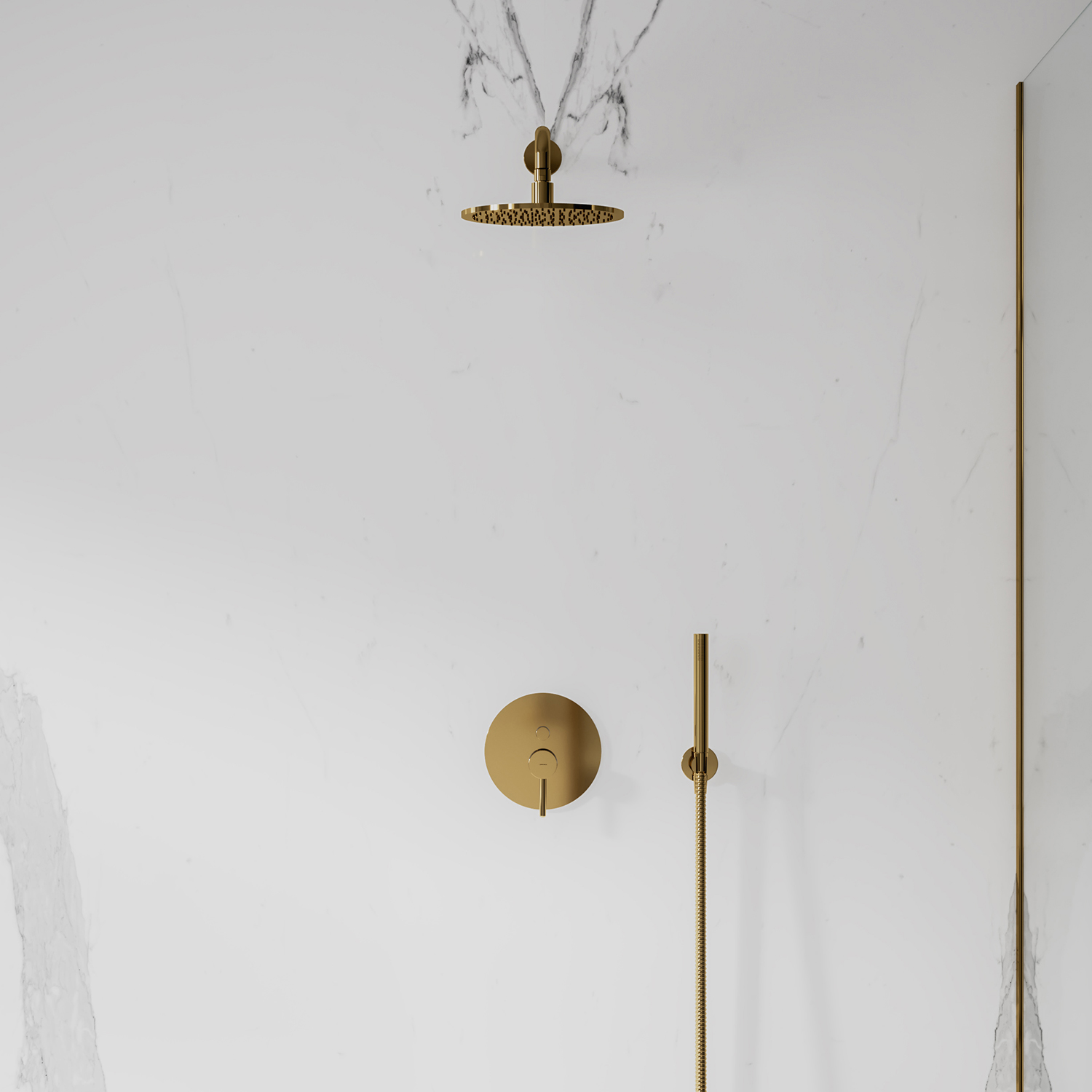 Omnires Y bateria wannowo-prysznicowa podtynkowa złoty połysk Y1235GL