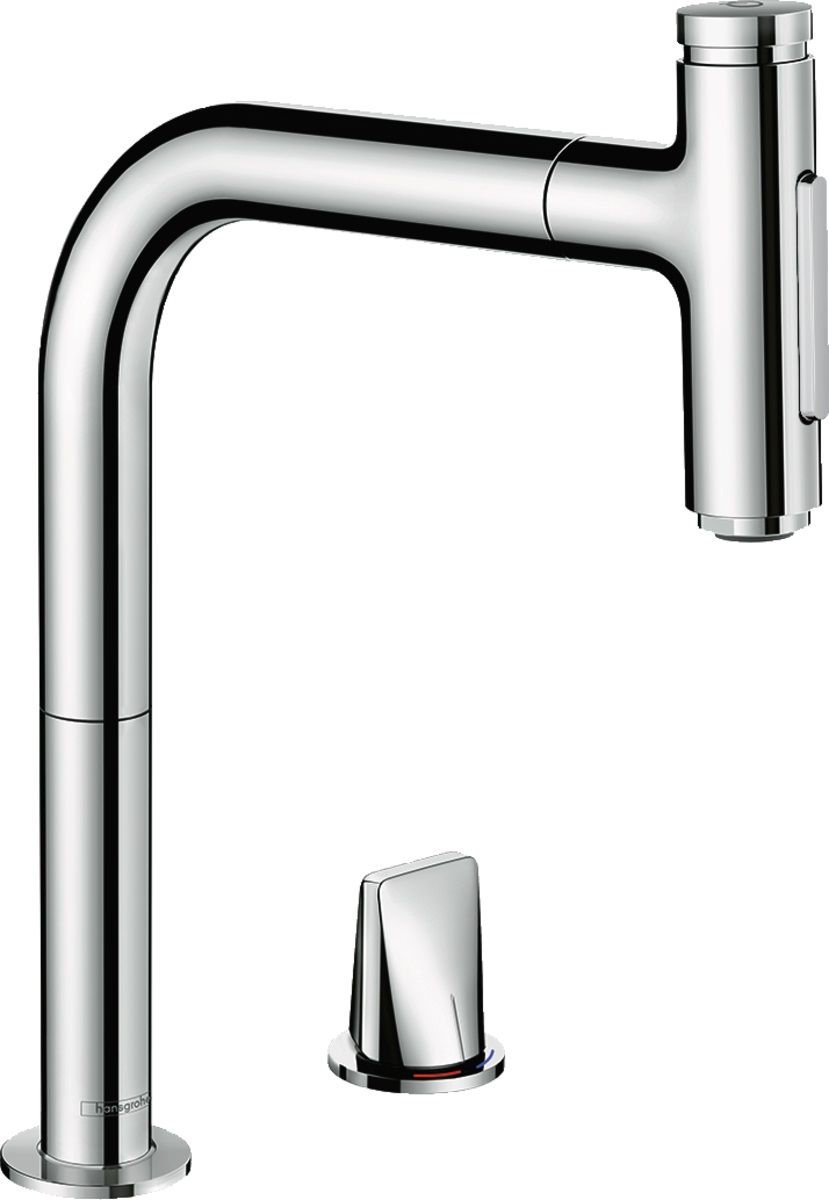 Hansgrohe Metris Select M71 bateria kuchenna stojąca z wyciąganą wylewką chrom 73818000