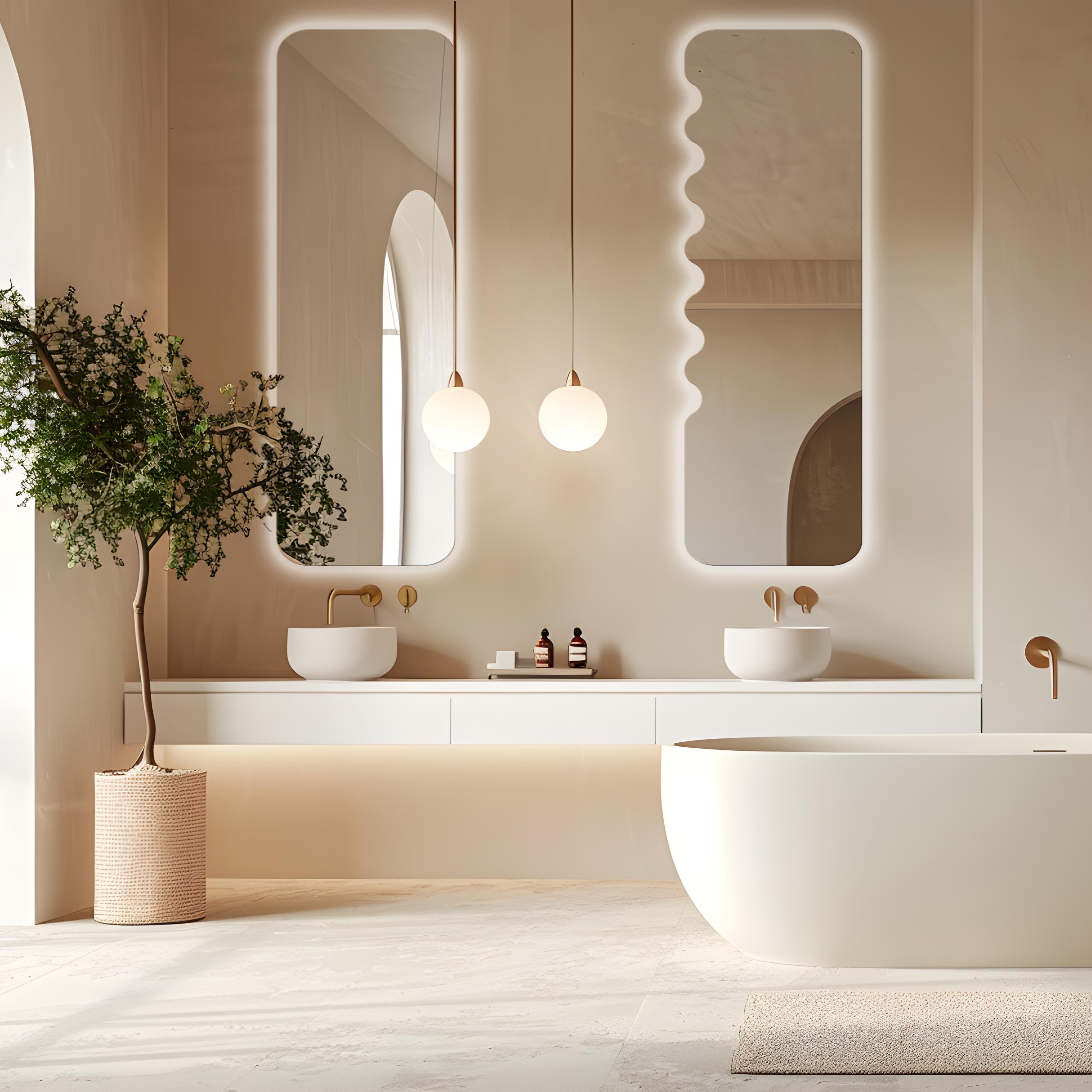 Guarda Harmony no.1 lustro 40x100 cm prostokątne z oświetleniem srebrny FLA-HAR1-40X100-LI12V