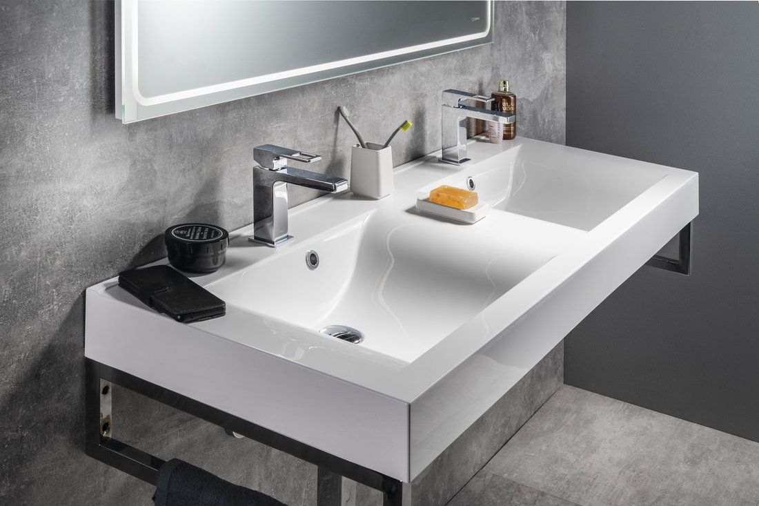 Sapho Forata bateria umywalkowa stojąca chrom FT002