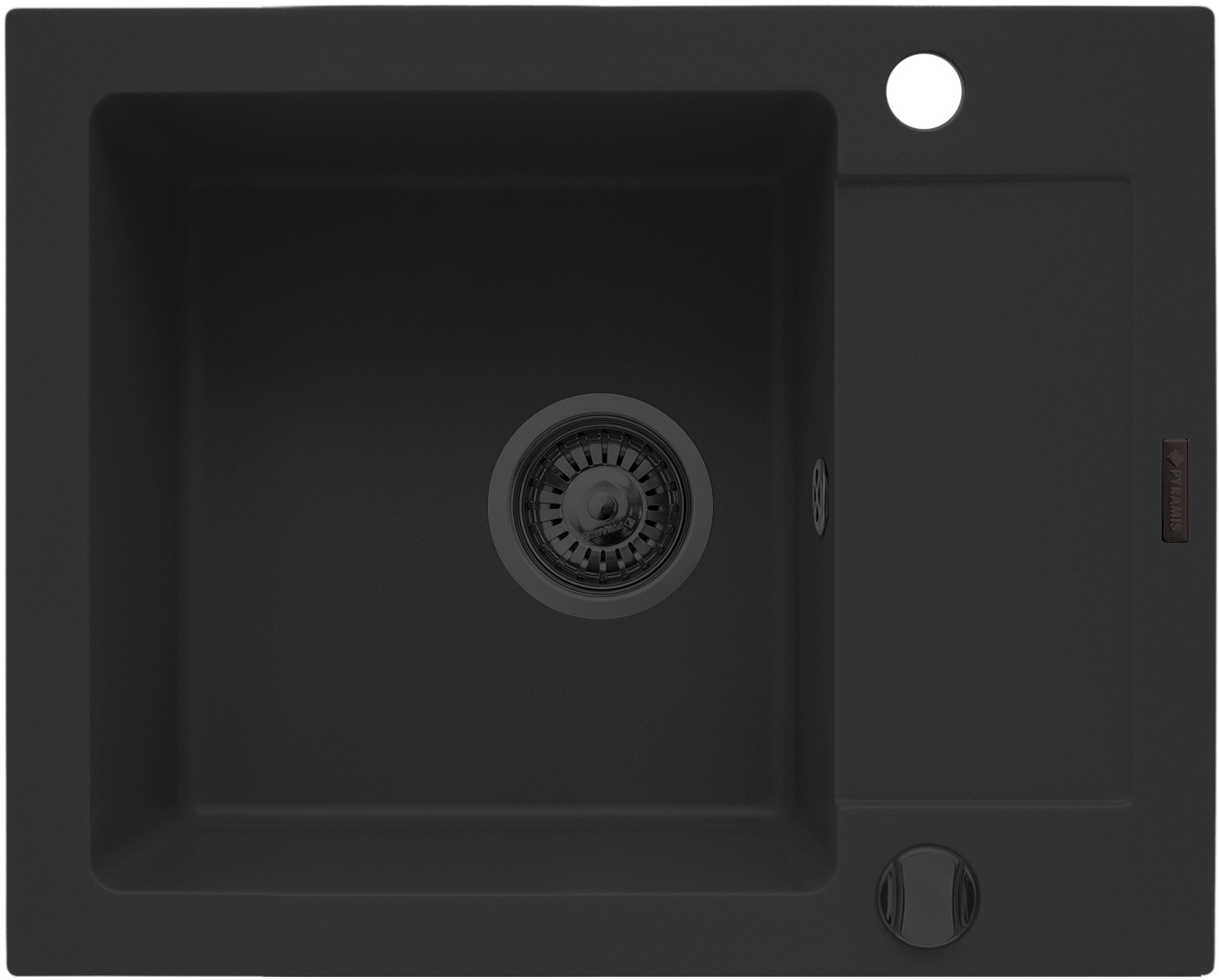 Pyramis Mido zlewozmywak granitowy 62x50 cm czarny 070167602