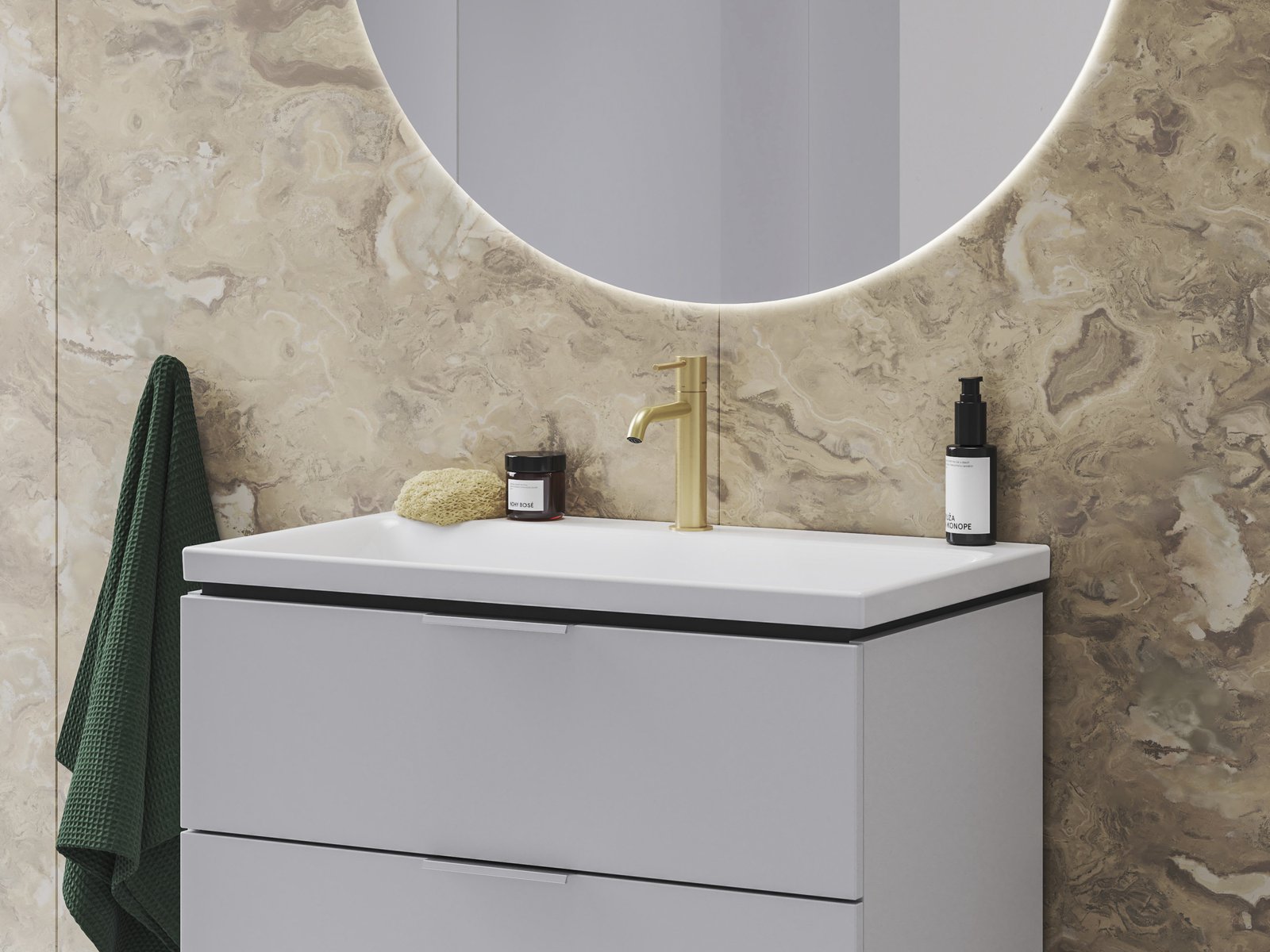 Ravak Espirit bateria umywalkowa stojąca ES 012.01 BeCool złoty szczotkowany X070617