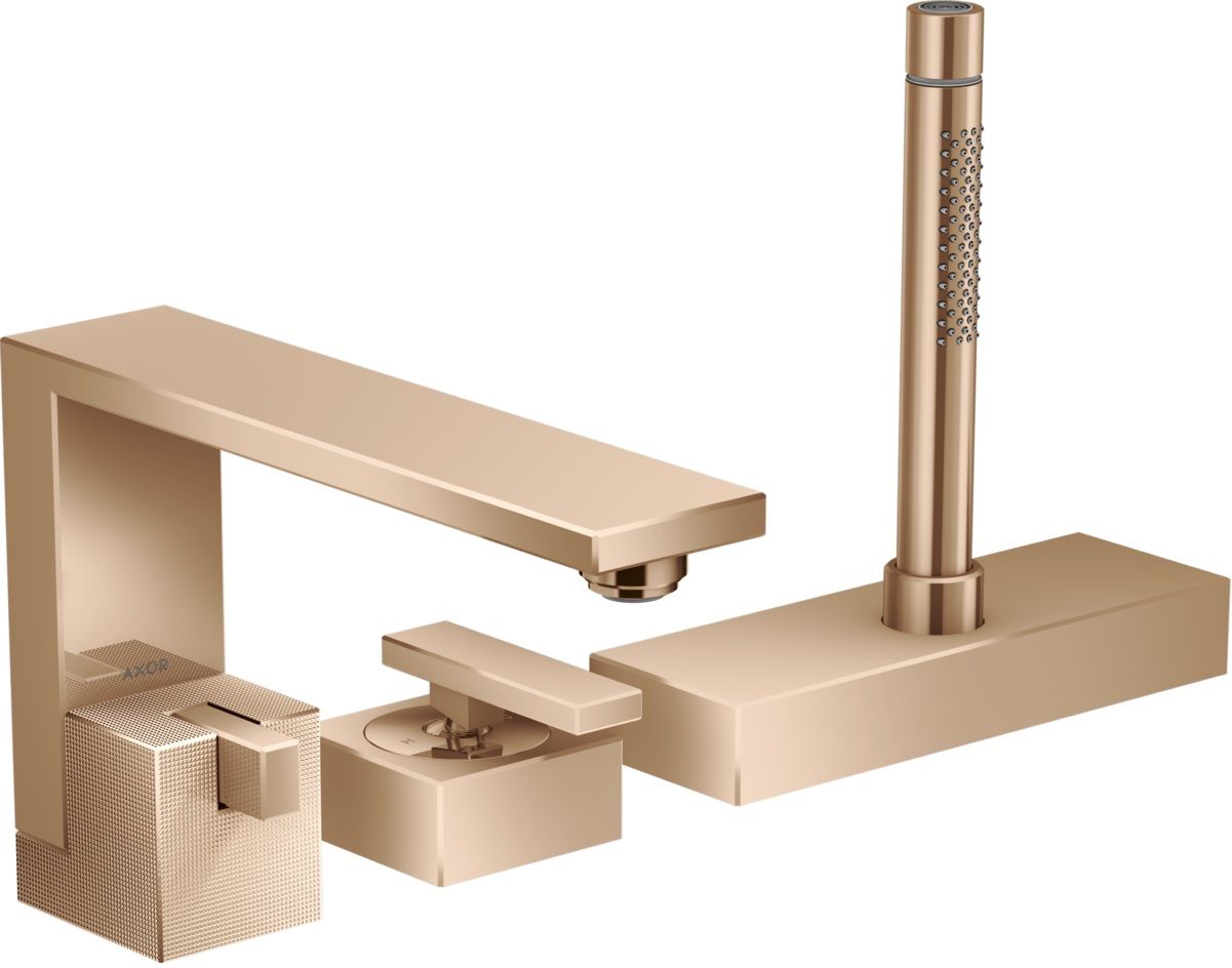 Axor Edge bateria wannowo-prysznicowa nawannowa czerwony złoty polerowany 46431300