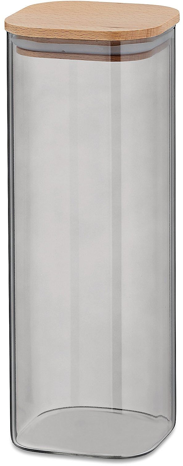 Kela Nea pojemnik do przechowywania 2 l szkło szare/drewno 10779 - Wysyłka w 24h
