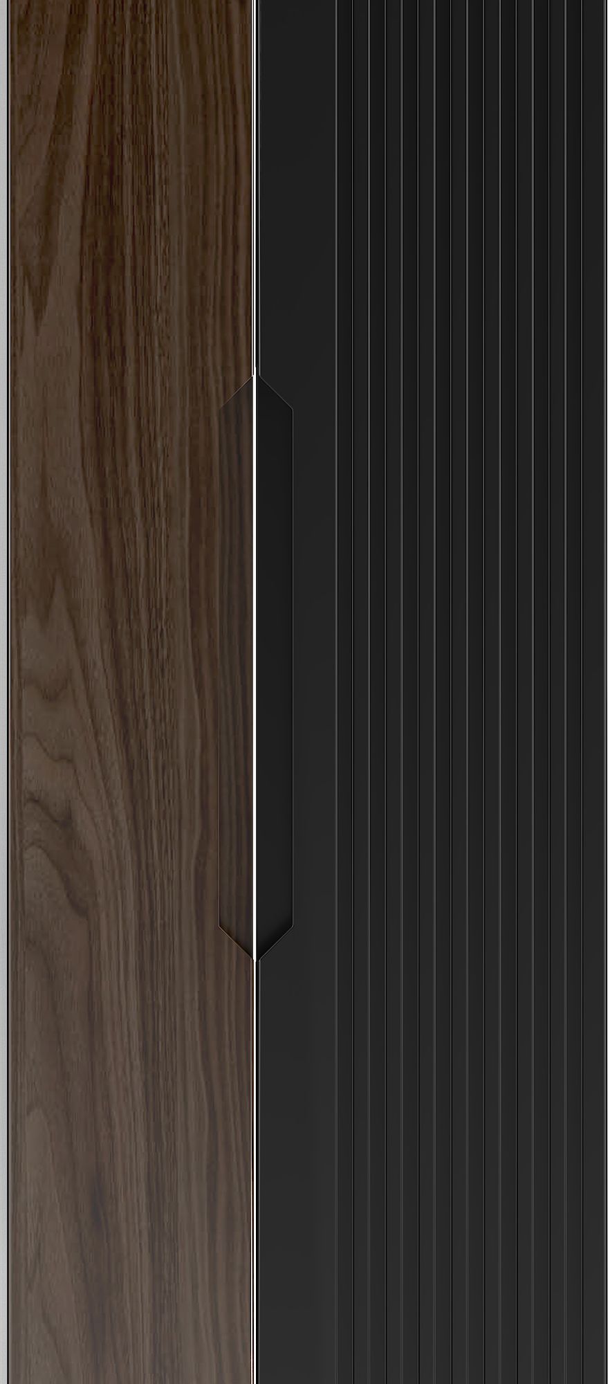 Megstyl Avella szafka 34,5x31,8x130 cm boczna wisząca czarna-orzech 2425