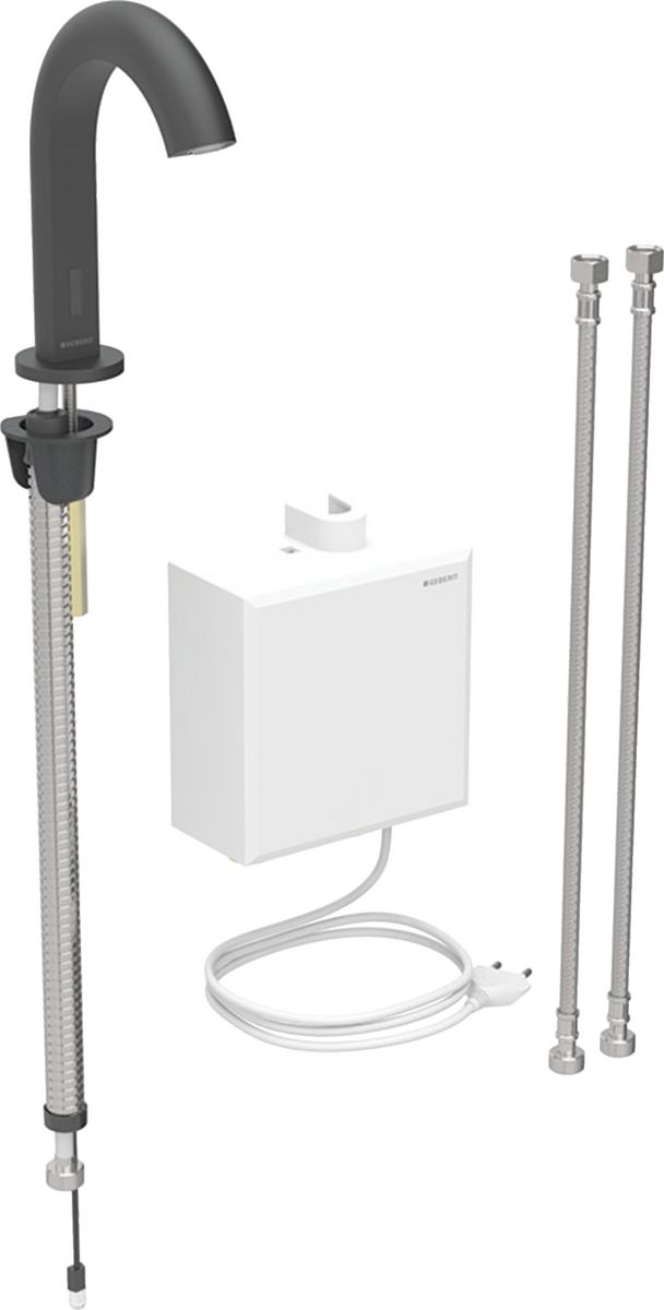 Geberit Piave bateria umywalkowa stojąca elektroniczna czarny mat 116.162.14.1