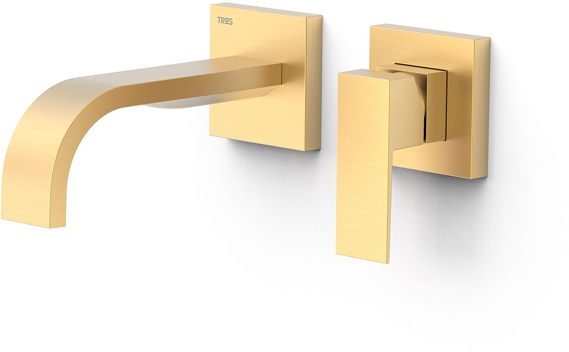 Tres Canigó-Tres bateria umywalkowa podtynkowa złoty mat 00630021OM