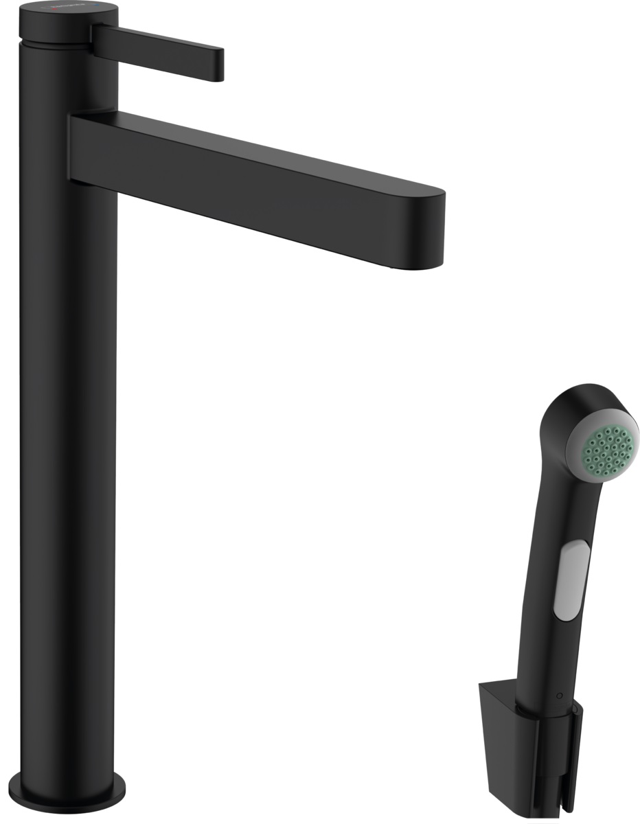 Hansgrohe Finoris bateria umywalkowa z słuchawką typu bidetta czarny mat 76220670