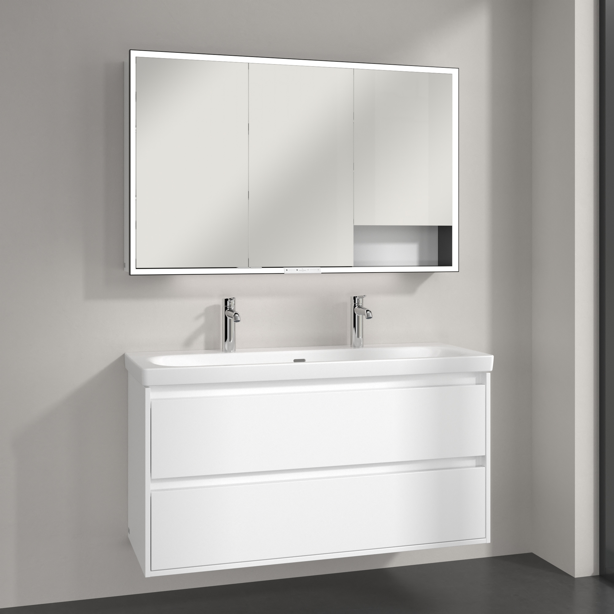 Villeroy & Boch My View+ szafka 120x16,8x75 cm z lustrem Pure White B48112VF