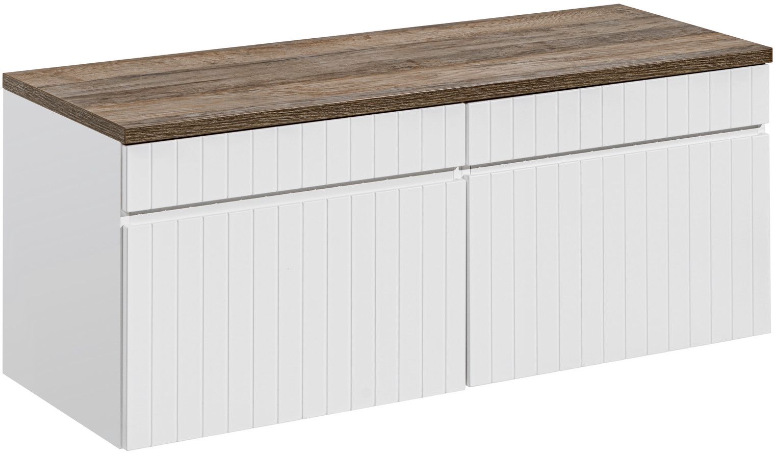 Zestaw Comad Iconic White szafka 60x45,6 cm podumywalkowa wisząca z blatem biały SET ICW-B 120 CM