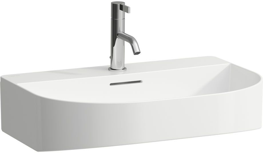 Laufen Sonar umywalka 3-otworowa 60x42 cm półokrągła ścienna-meblowa biała H8163420001081