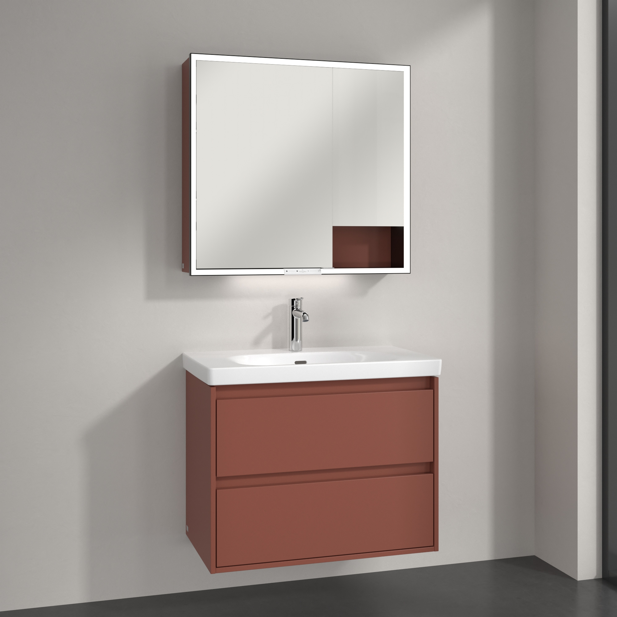 Villeroy & Boch My View+ szafka 80x16,8x75 cm z lustrem Wine Red B48180AH