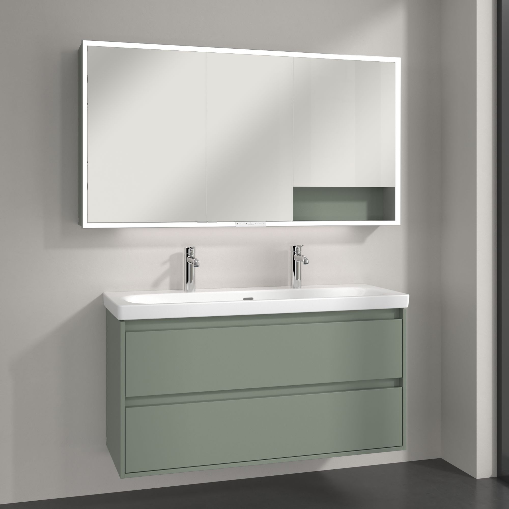 Villeroy & Boch My View+ szafka 140x16,8x75 cm z lustrem Soft Green A48114AF