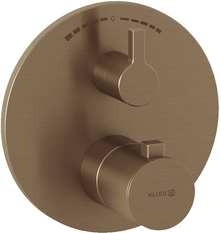 Kludi Nova Fonte Puristic bateria wannowo-prysznicowa podtynkowa termostatyczna brązowy szczotkowany 20810N115